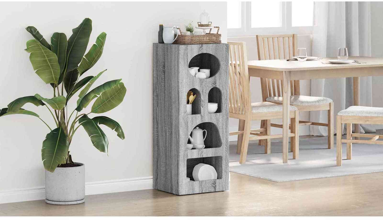 vidaXL Bufet Szary Sonoma 40 x 35 x 100,5 cm Materiał z drewna kompozytowego