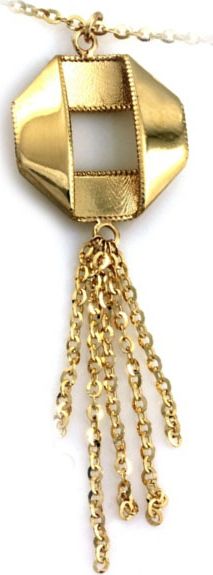 Lovrin ZŁOTY NASZYJNIK 585 WISZĄCY WISIOREK SZEŚCIAN