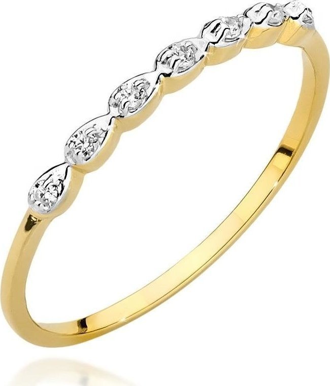 Best Diamonds złoty pierścionek z brylantem 0.04ct 25
