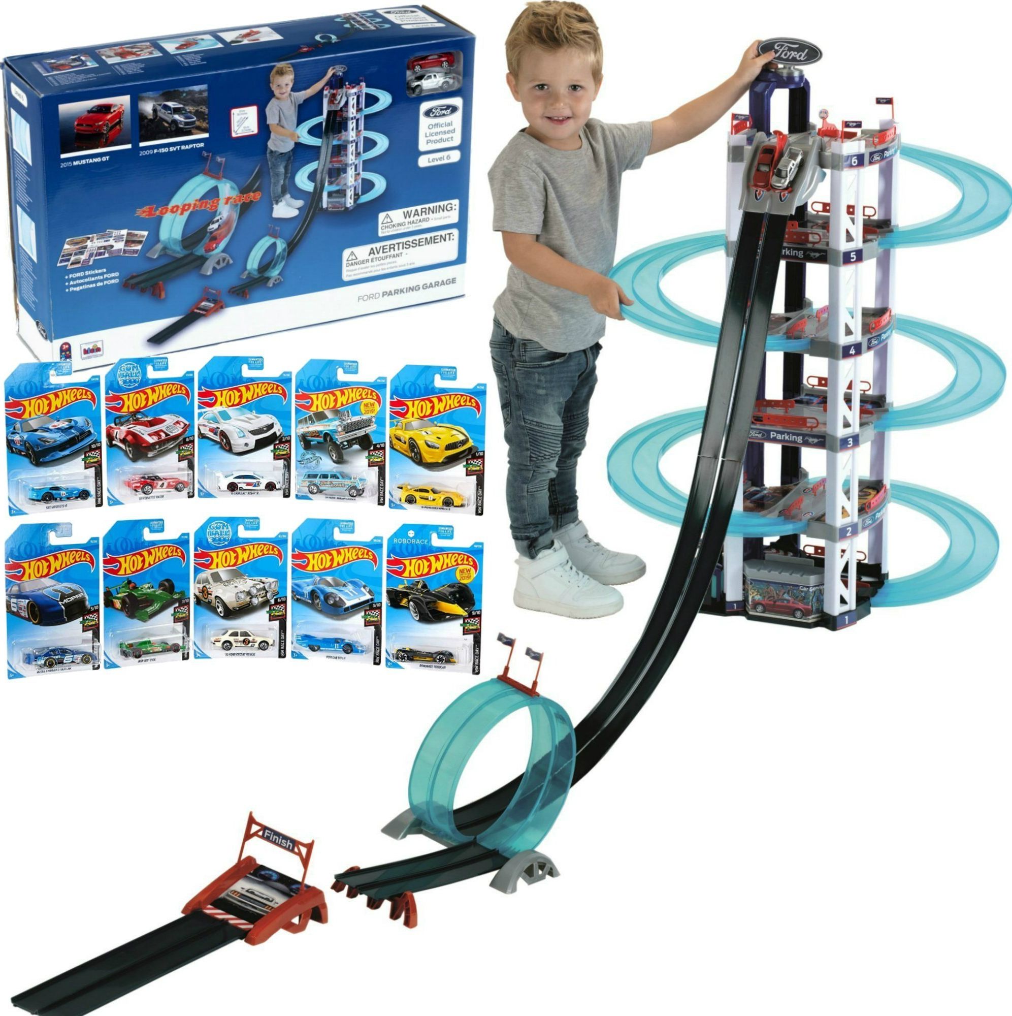 Klein Parking Ford 6-poziomowy + 10 autek Hot Wheels (11614)