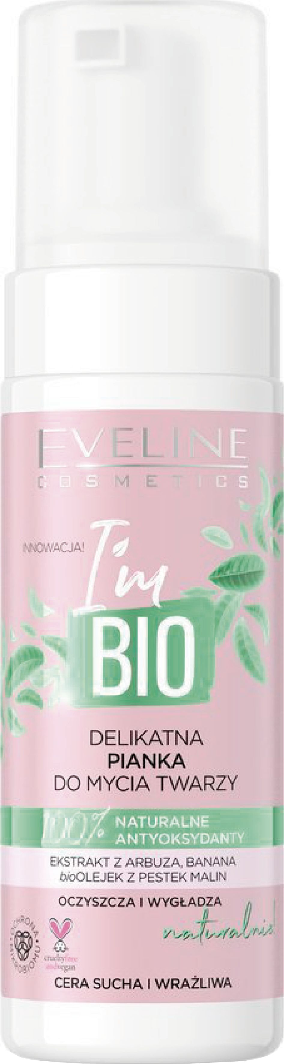 Eveline I`m Bio delikatna pianka do mycia twarzy cera sucha i wrażliwa 150 ml