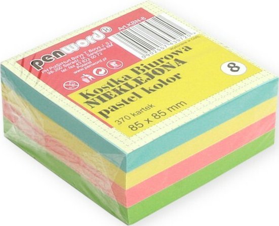 Polsirhurt Kostka biurowa nieklejona 370 kartek 85x85x35mm pastel KBN-08