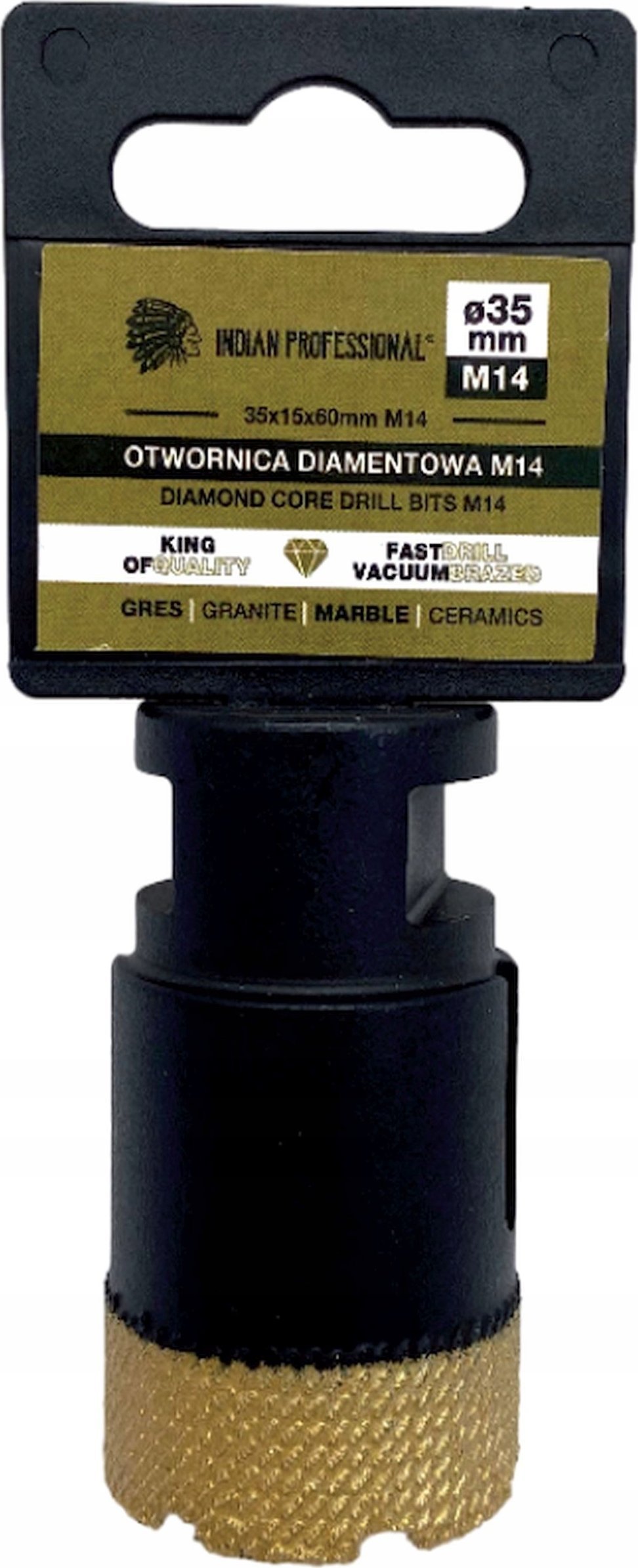 INDIAN PROFESSIONAL KORONA DIAMENTOWA M14 35mm WIERCENIE NA SUCHO /INDIAN PROFESSIONAL