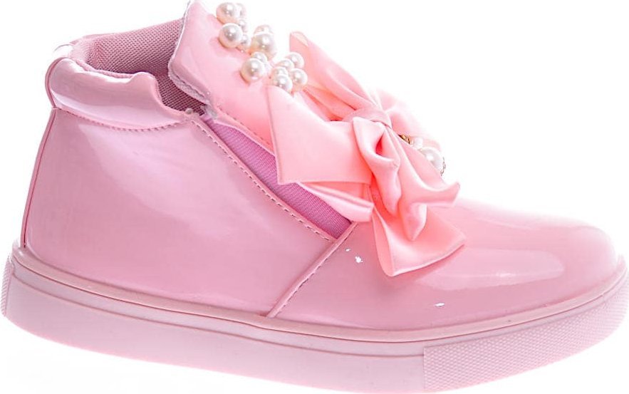 Pantofelek24 Różowe dziewczęce trampki z perełkami /G9-2 12417 T193/ 35