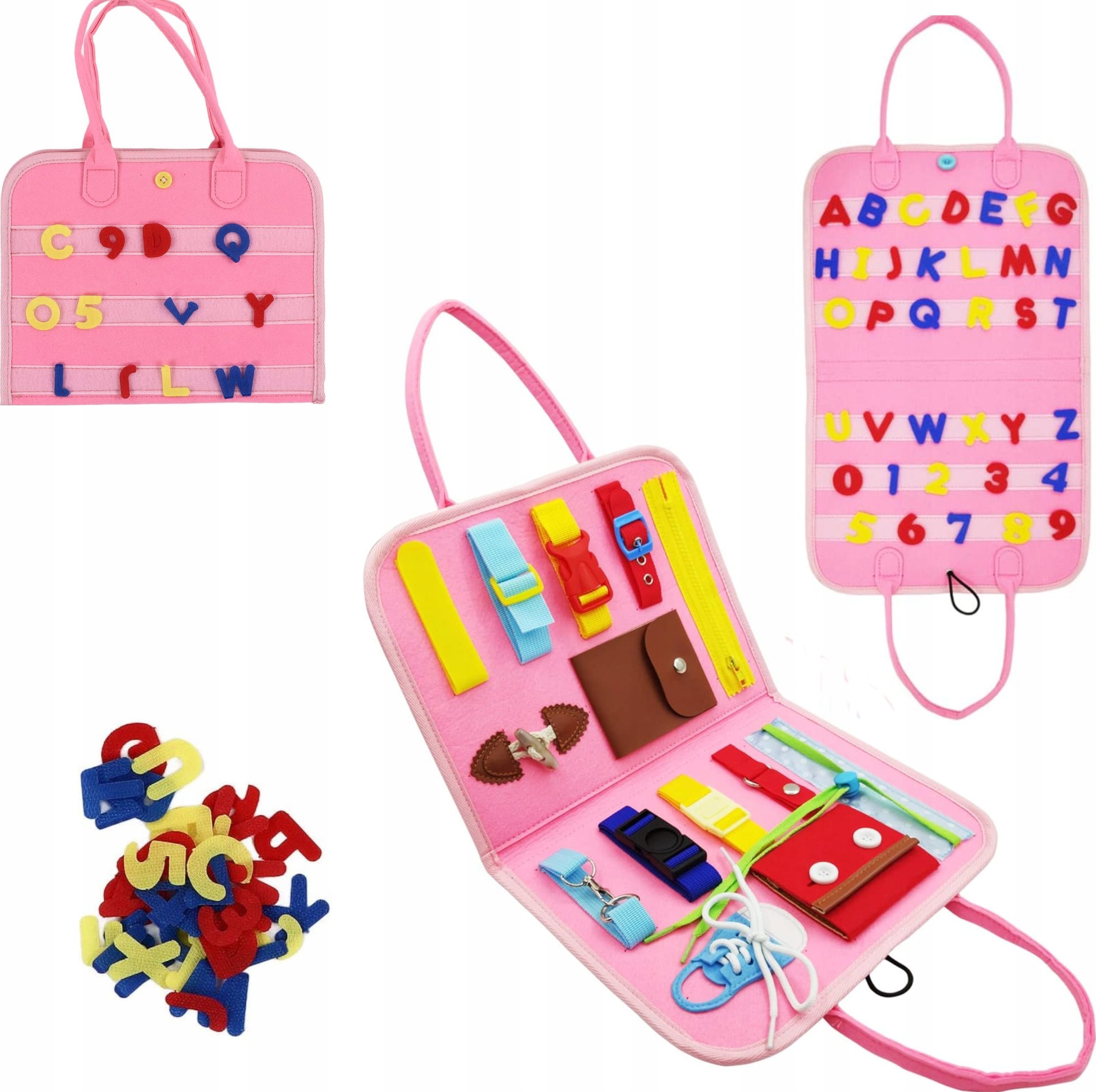 Tablica manipulacyjna książka filcowa edukacyjna składana dla dzieci F43