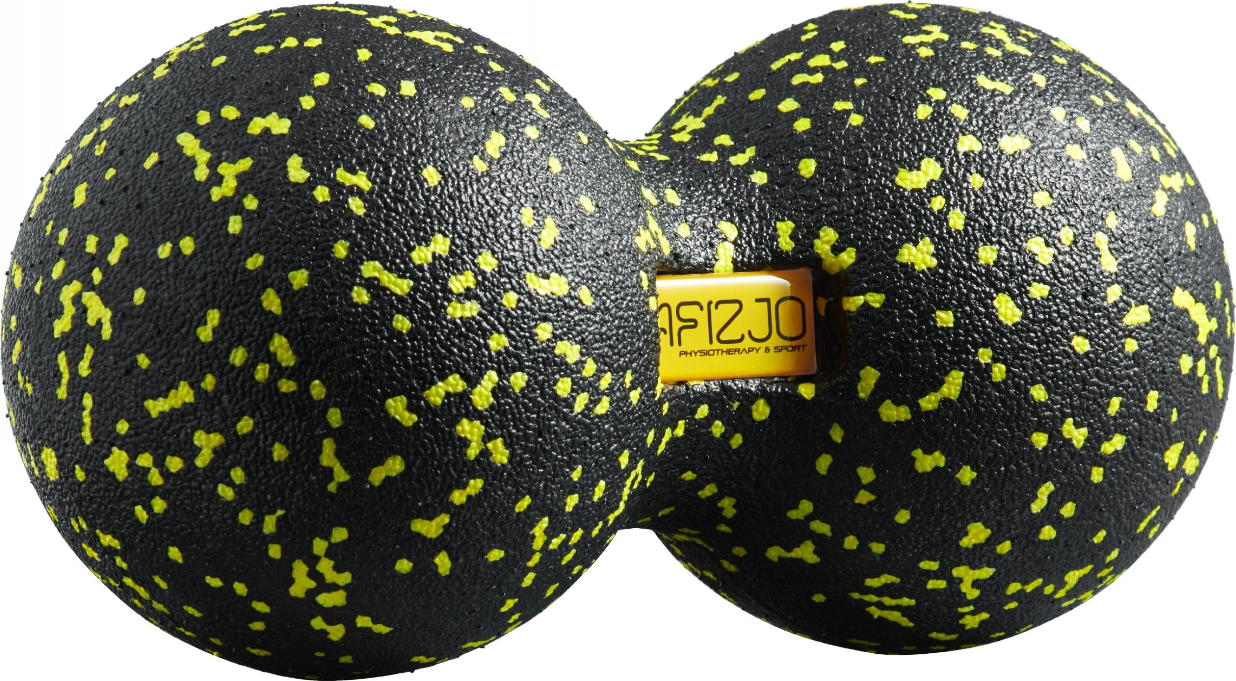 4fizjo Podwójna piłka do masażu EPP 12 cm średnicy roller czarno-żółta