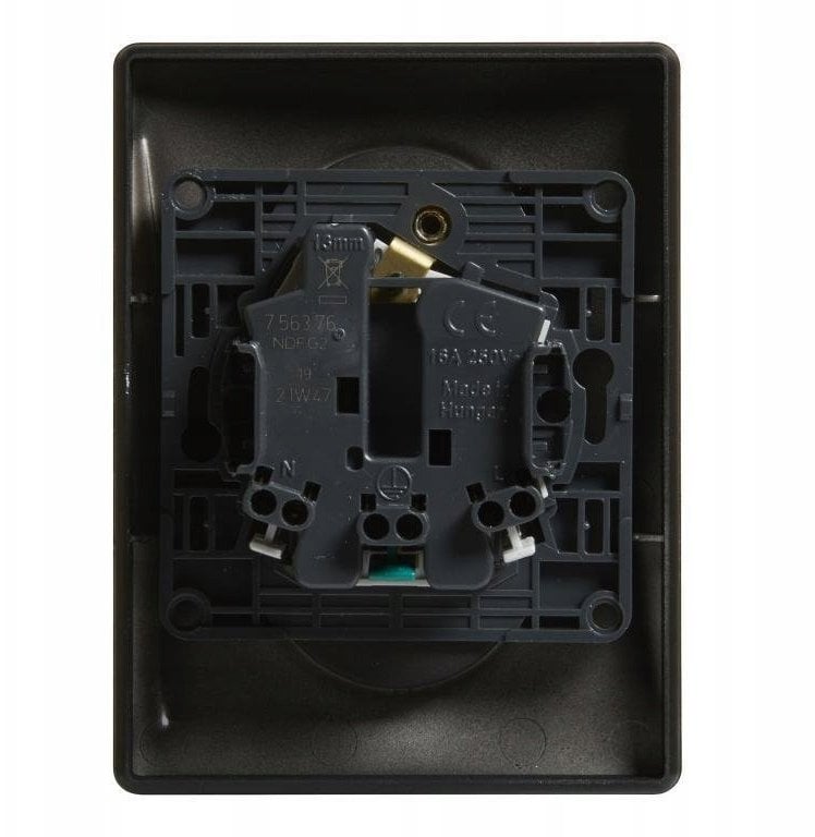 VALENA LIFE gniazdo 2x2p+z typu monoblok z przesłoną czarne 16A 250V 756376