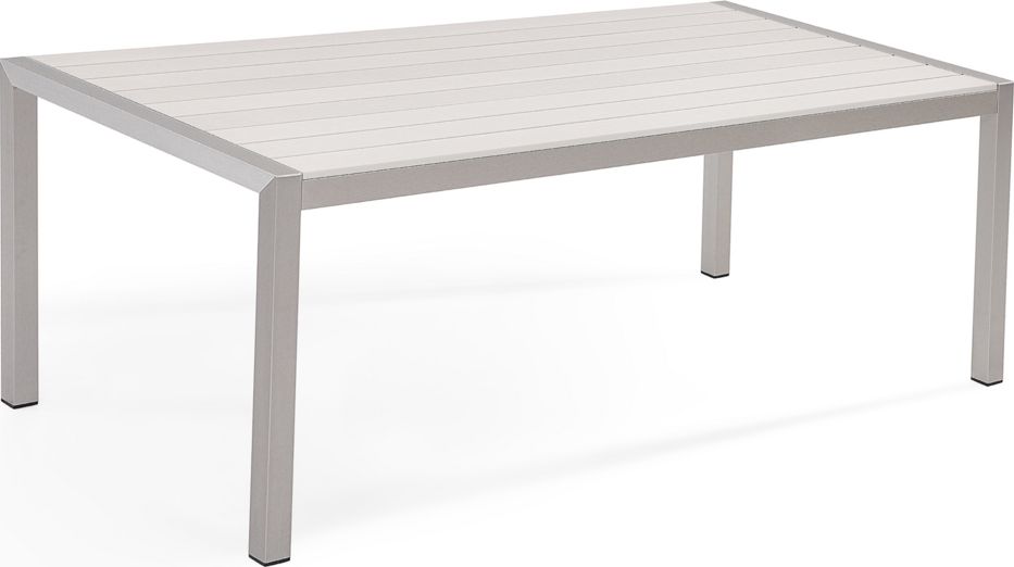 Beliani Stół ogrodowy z aluminium 180 x 90 cm biały VERNIO