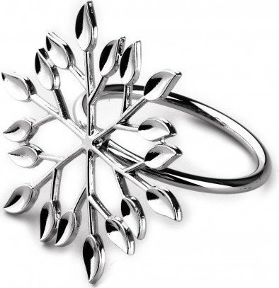 Mondex ADRIANNE Serwetnik srebrne listki 5x4x4cm