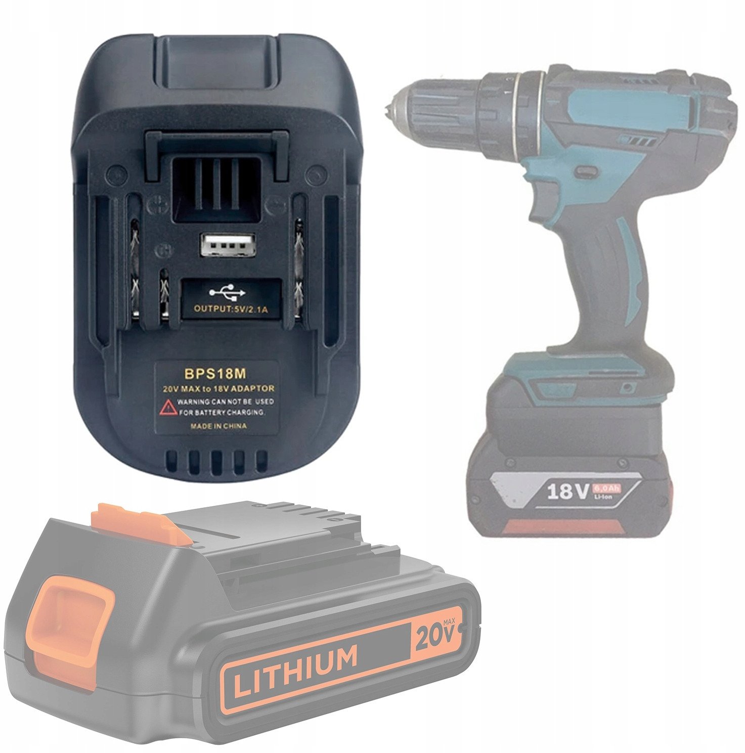 ADAPTER DO NARZĘDZI MAKITA 18V KONWERTER BATERII BLACK&DECKER STANLEY HQ