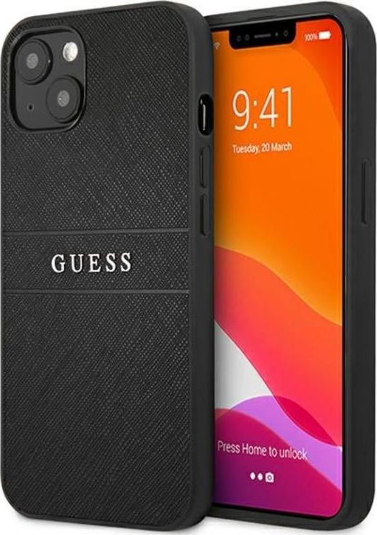 Guess Etui Guess GUHCP13SPSASBBK Apple iPhone 13 mini czarny/black Saffiano Strap