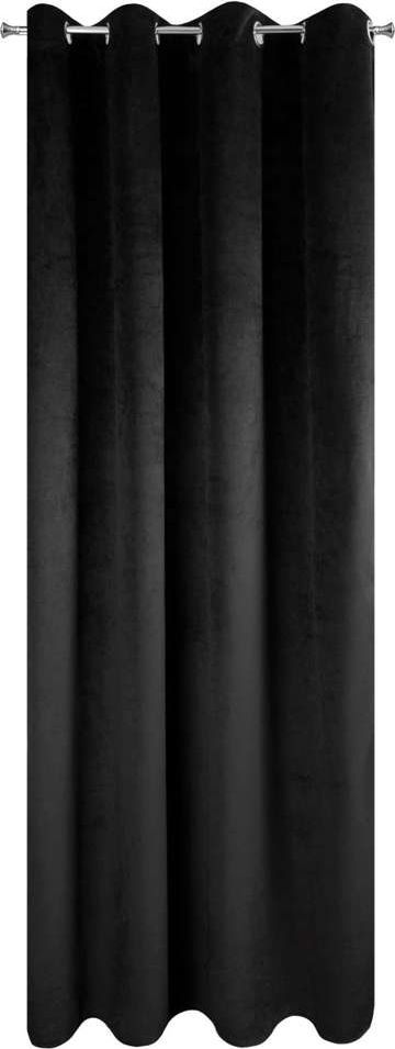 Eurofirany Zasłona Dekoracyjna Euro Pierre Czarna 140x250