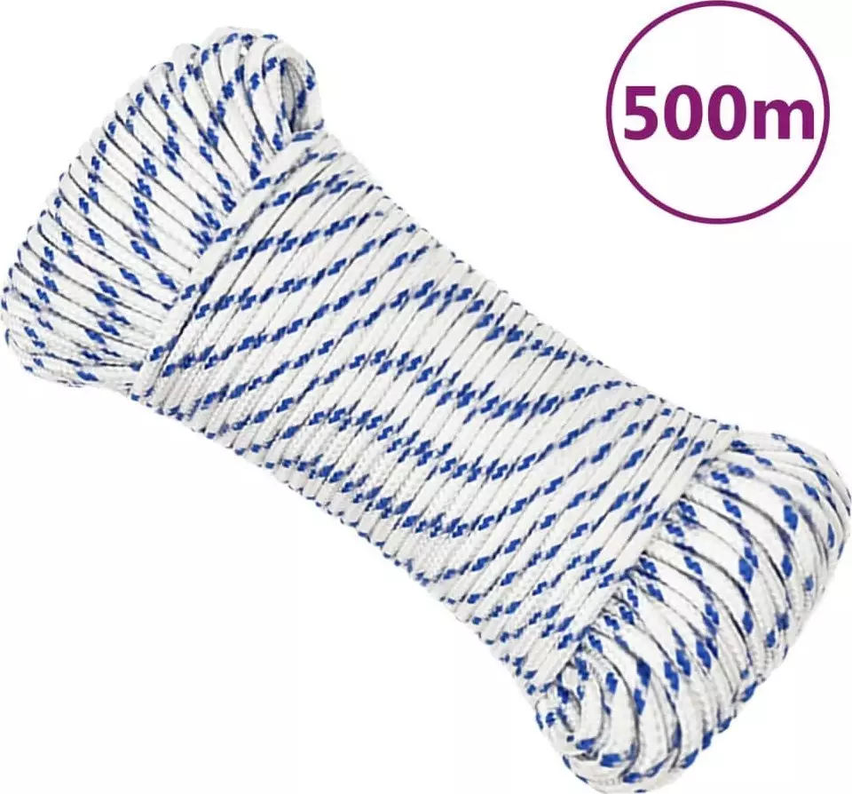 vidaXL vidaXL Linka żeglarska, biała, 3 mm, 500 m, polipropylen