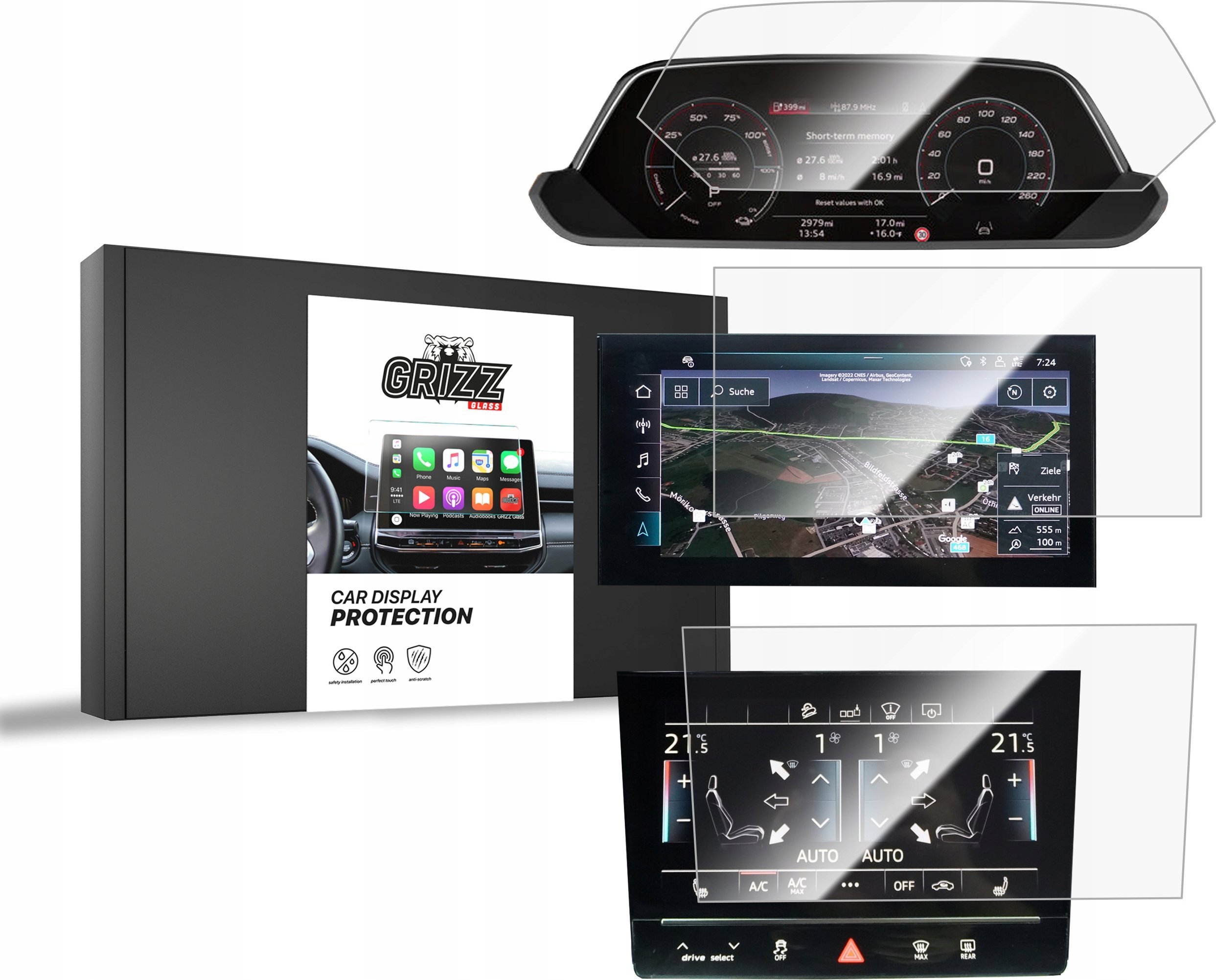 GrizzGlass Folia ceramiczna GrizzGlass CarDisplay Protection do Audi Q8 e-tron 2022-2024 [3w1]