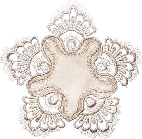 Mesa Serweta z Gipiurą 088_Biała Serwetka Obrusy fi 30