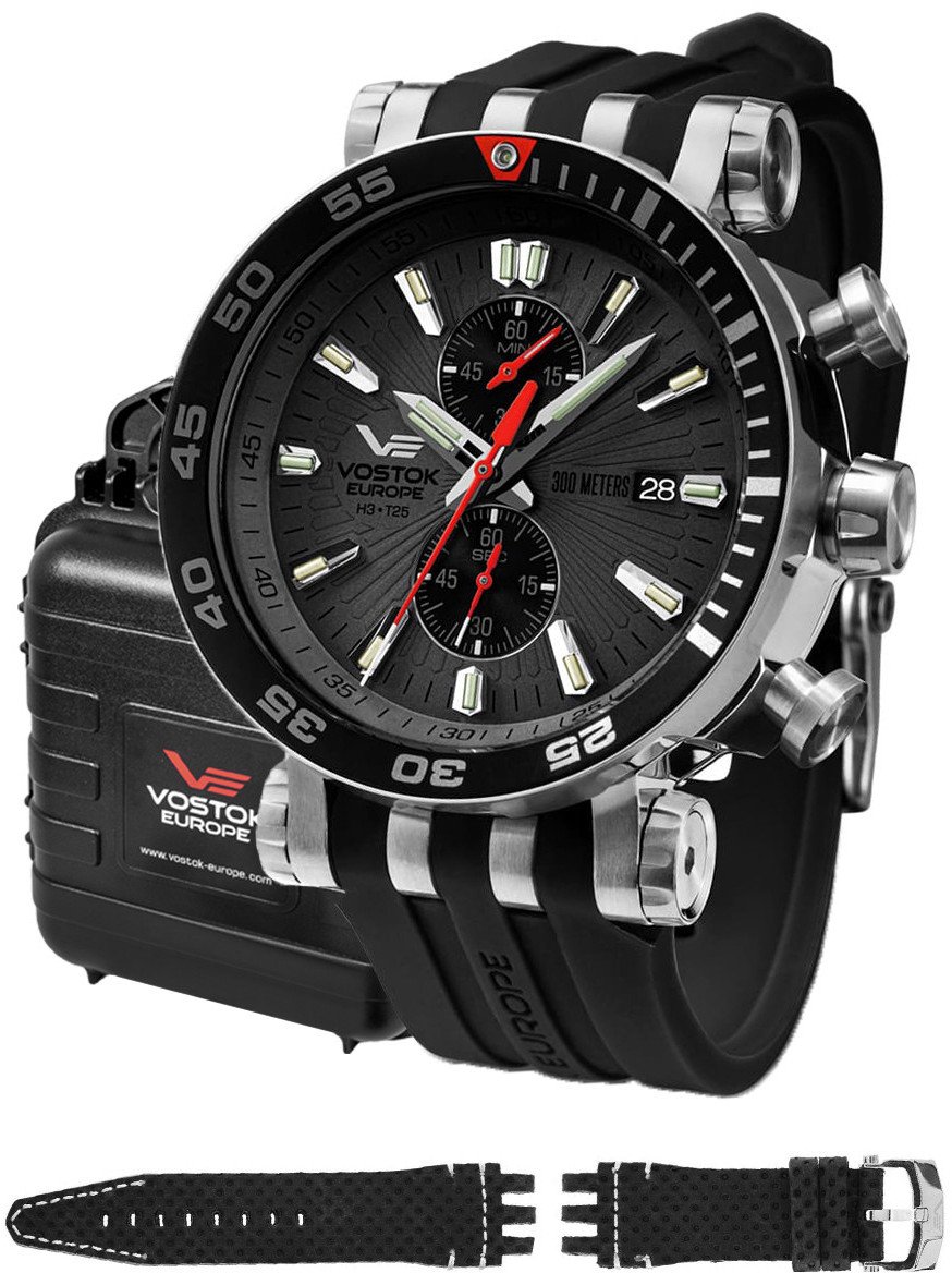 Zegarek męski Vostok Europe VK61-575A588S czarny