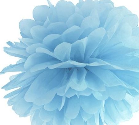 Party Deco Pompon bibułowy, jasnoniebieski, 35 cm uniwersalny