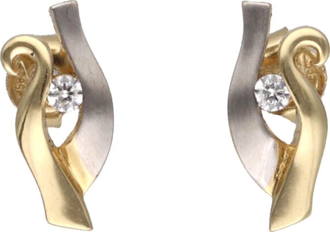 Lovrin Złote kolczyki 585 z białym złotem 1,76 g