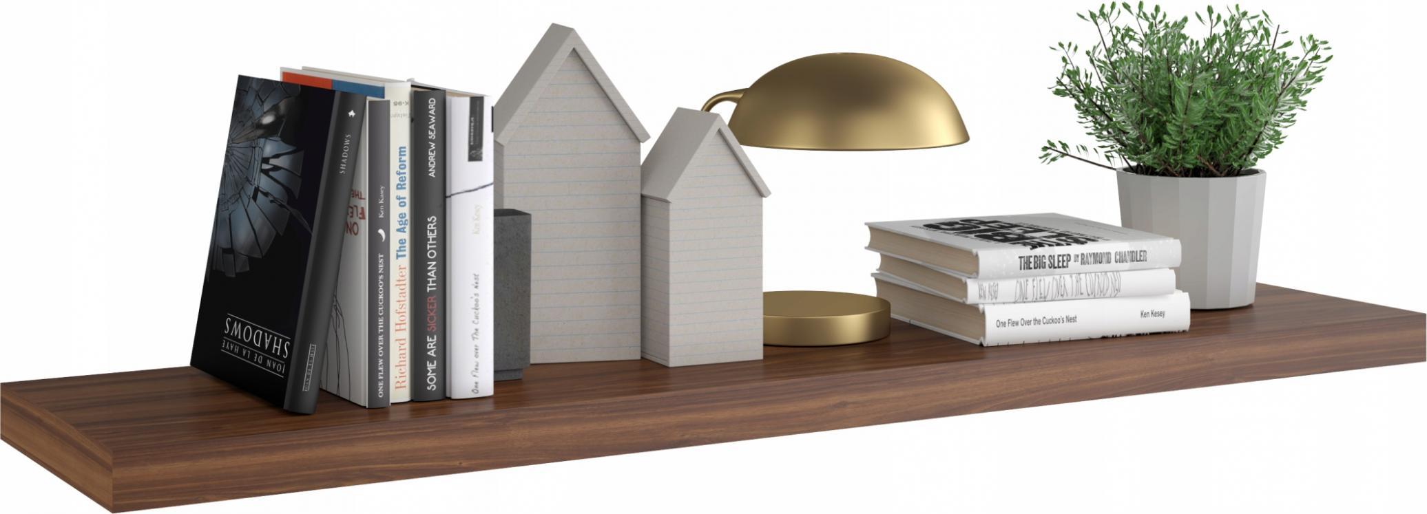 YRKE Wisząca półka ścienna 60x20x36 YRKE Orzech