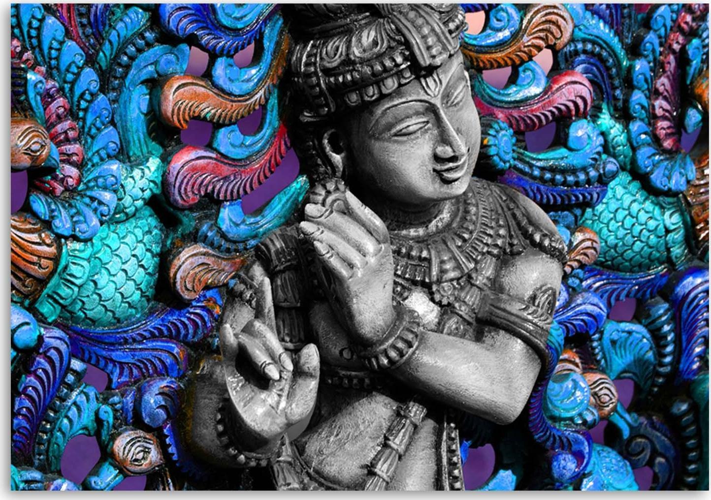 CaroGroup OBRAZ DRUKOWANY Buddha na kolorowym tle 100x70