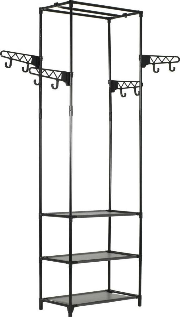 vidaXL Stojak na ubrania, stal i włóknina, 55 x 28,5 x 175 cm, czarny