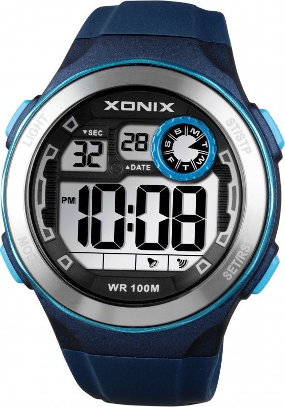Zegarek Xonix Xonix Męski cyfrowy zegarek, wielofunkcyjny, drugi czas, datownik, wodoszczelny 100m