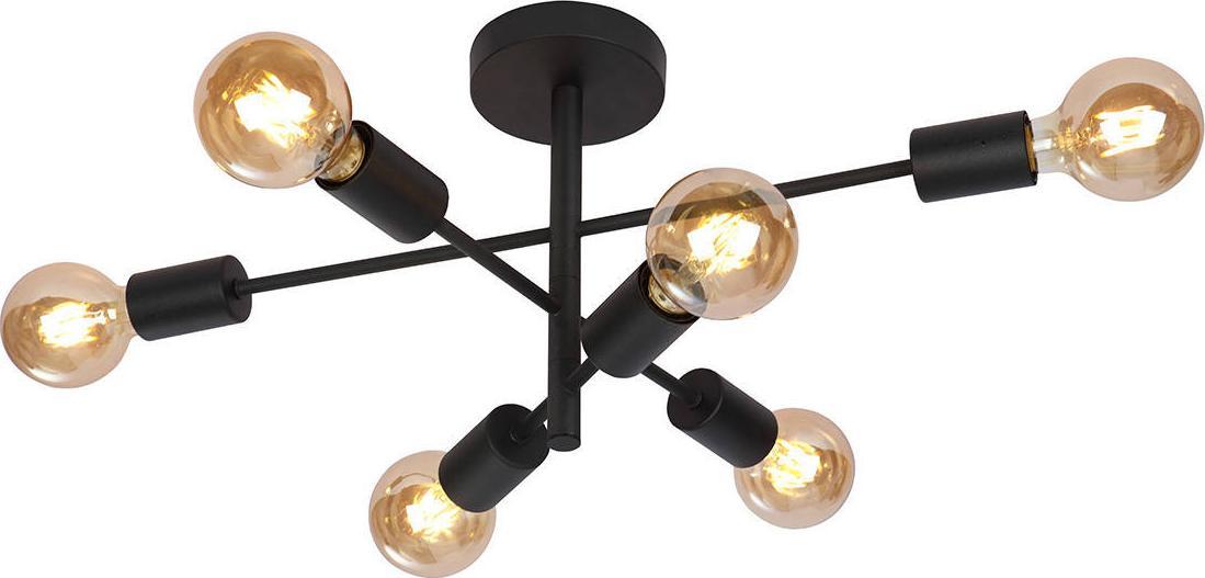 Lampa sufitowa Italux Loftowa LAMPA sufitowa ATLANTICO PNC-5679-6-BL Italux metalowa OPRAWA plafoniera sticks czarne