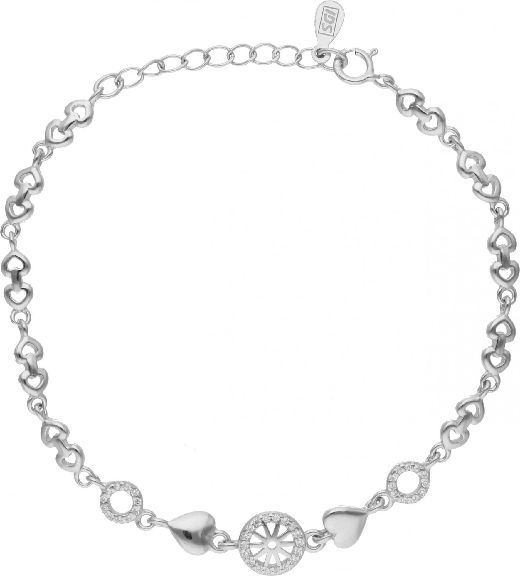 Rosanto Srebrna bransoleta z motywem serca 20 cm 925