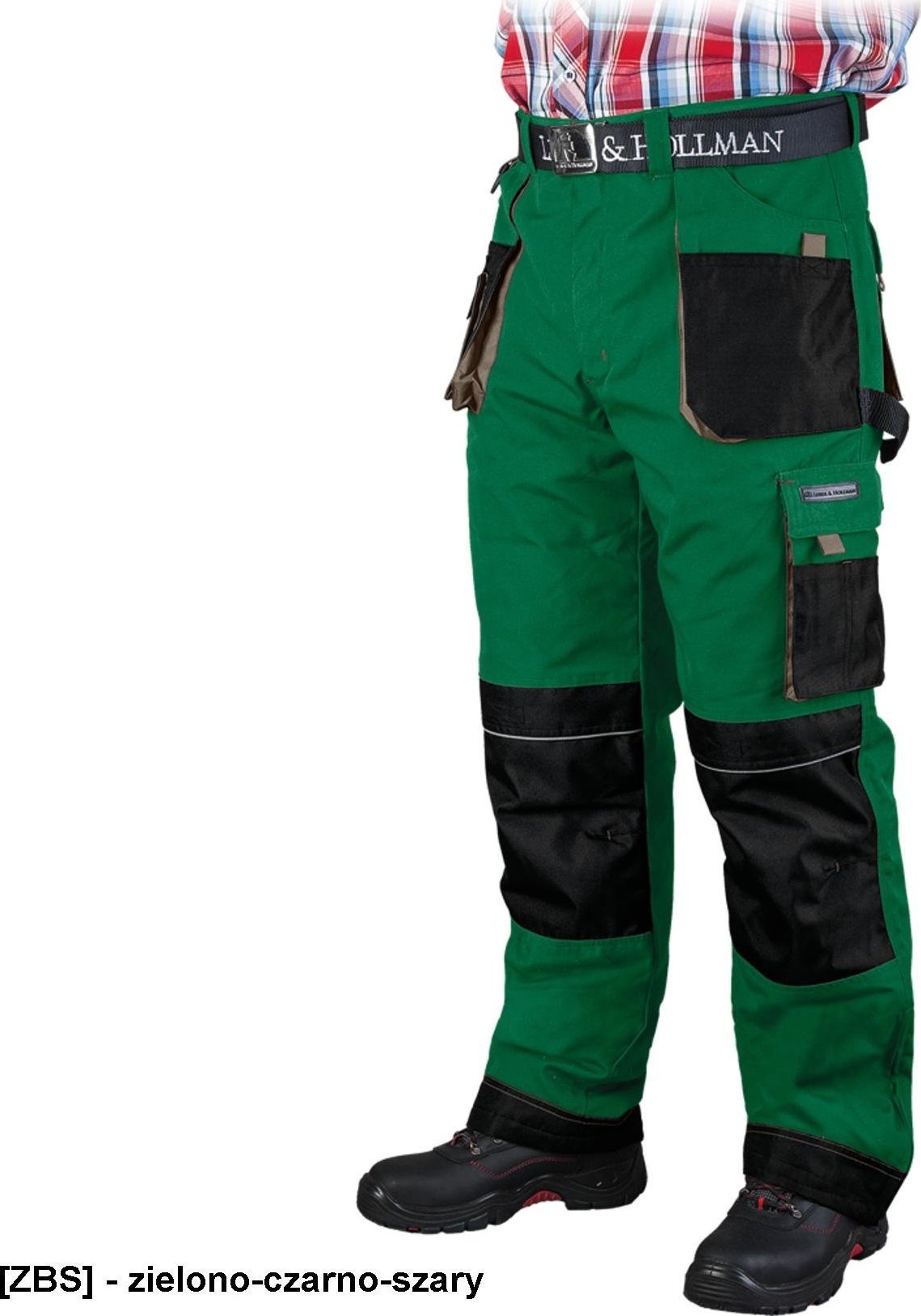 R.E.I.S. LH-FMNW-T - OCIEPLANE SPODNIE OCHRONNE DO PASA- - zielono-czarno-szary 3XL