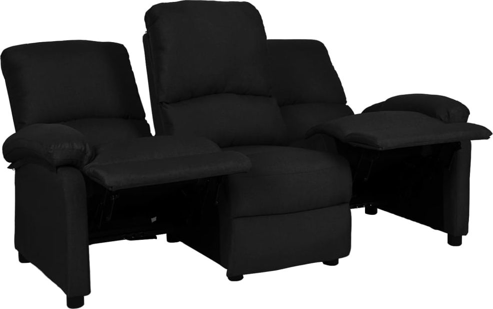 vidaXL 3-osobowa sofa rozkładana, czarna, tapicerowana tkaniną