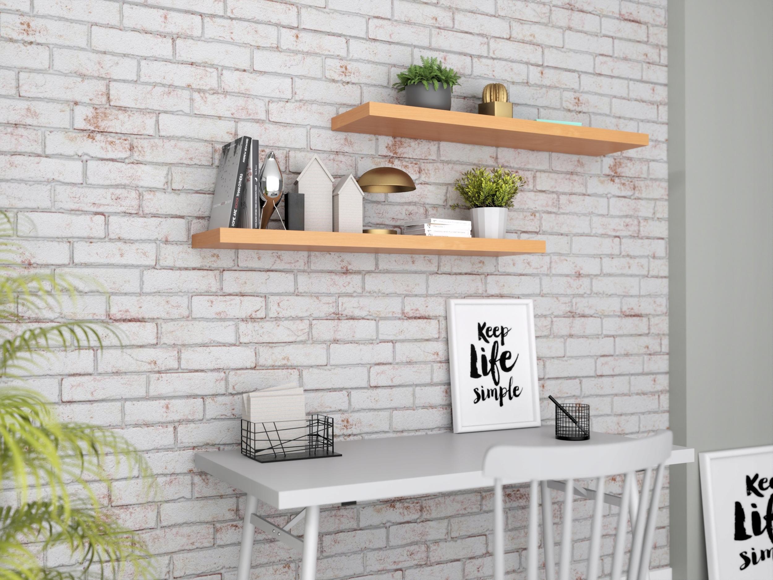 YRKE Wisząca półka ścienna 60x25x36 YRKE Buk