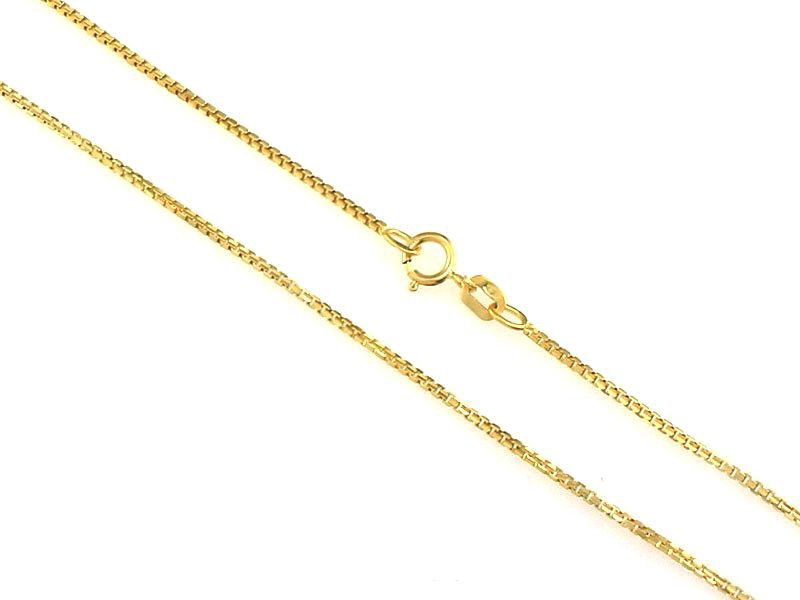 Lovrin 1.06 g ZŁOTY ŁAŃCUSZEK KOSTKA 585 PEŁNE ZŁOTO 45 CM PREZENT