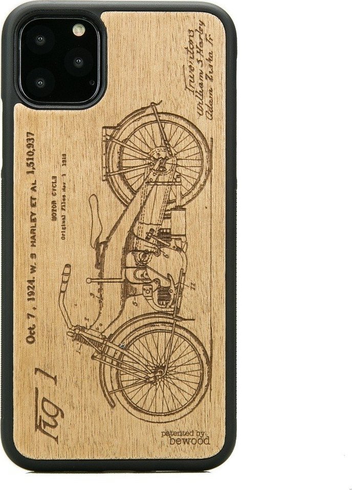 BeWood Drewniane Etui na iPhone 11 PRO MAX HARLEY PATENT ANIEGRE