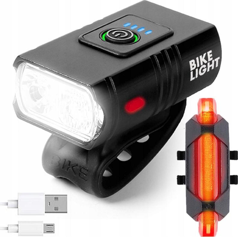 Logit Zestaw Lampka Rowerowa LED Tył Przód Na USB Mocna Bc-100
