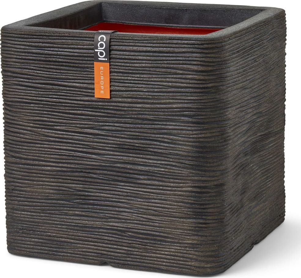 Capi Capi Donica Nature Rib, kwadratowa, 40x40x40 cm, ciemnobrązowa
