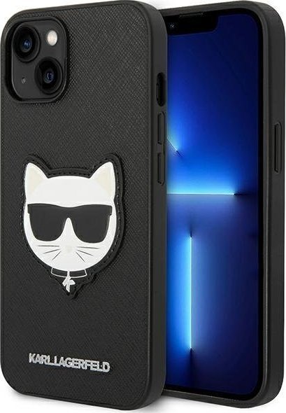 Karl Lagerfeld Saffiano Choupette Head Patch Case - Etui iPhone 14 Plus (czarny)