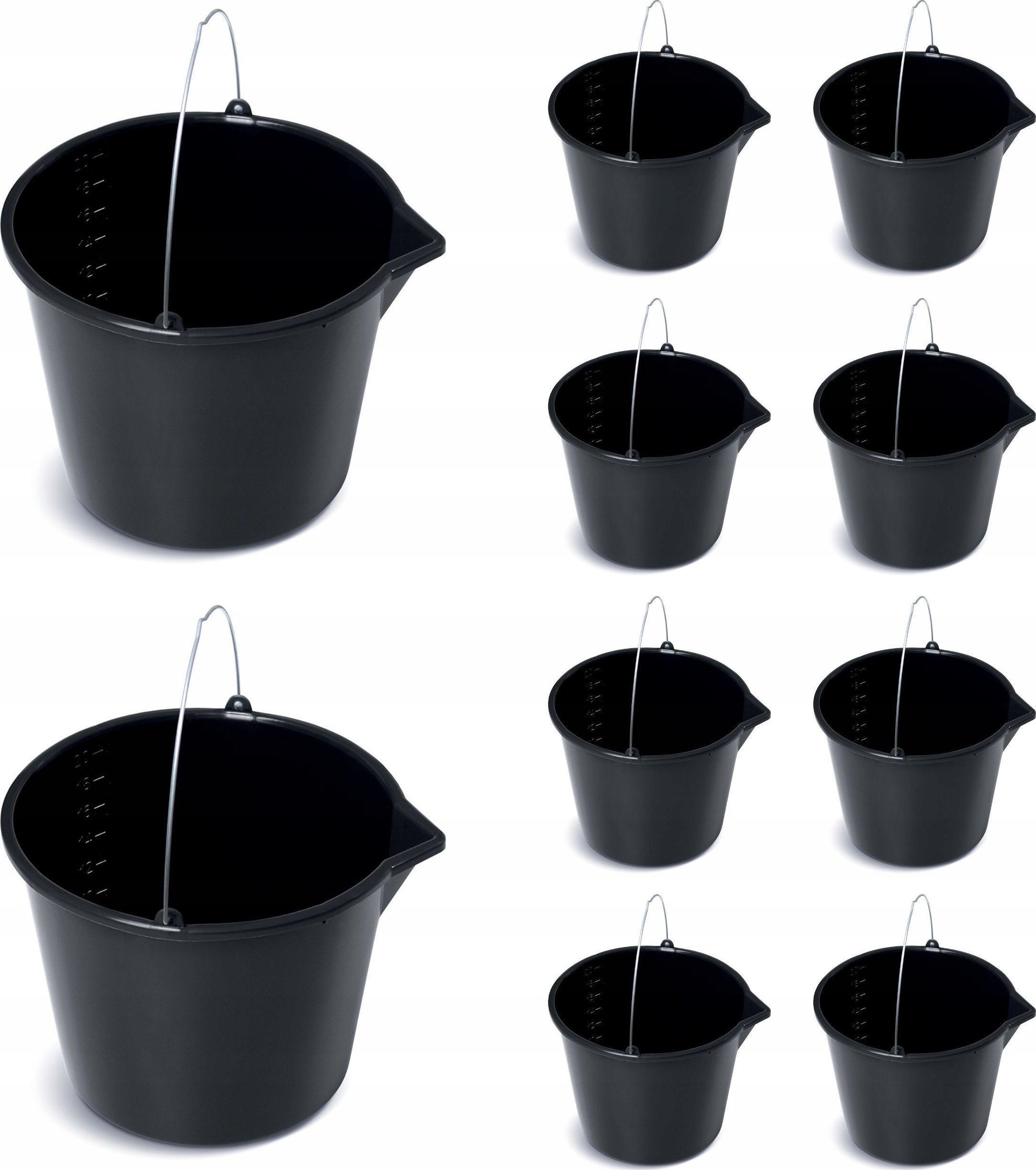 10x Wiadro budowlane gospodarcze 20l z lejkiem ogrodowe