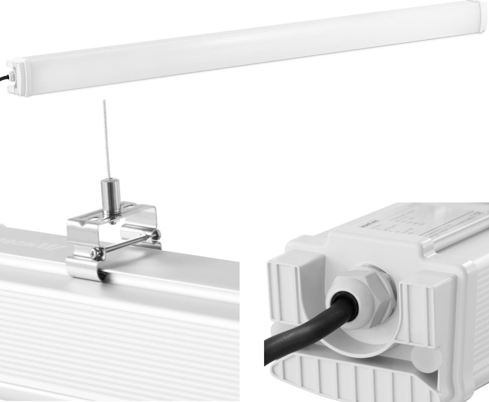 Wiesenfield Lampa oprawa LED wodoodporna hermetyczna do magazynu warsztatu IP65 6600 lm 150 cm 60 W Lampa oprawa LED wodoodporna hermetyczna do magazy