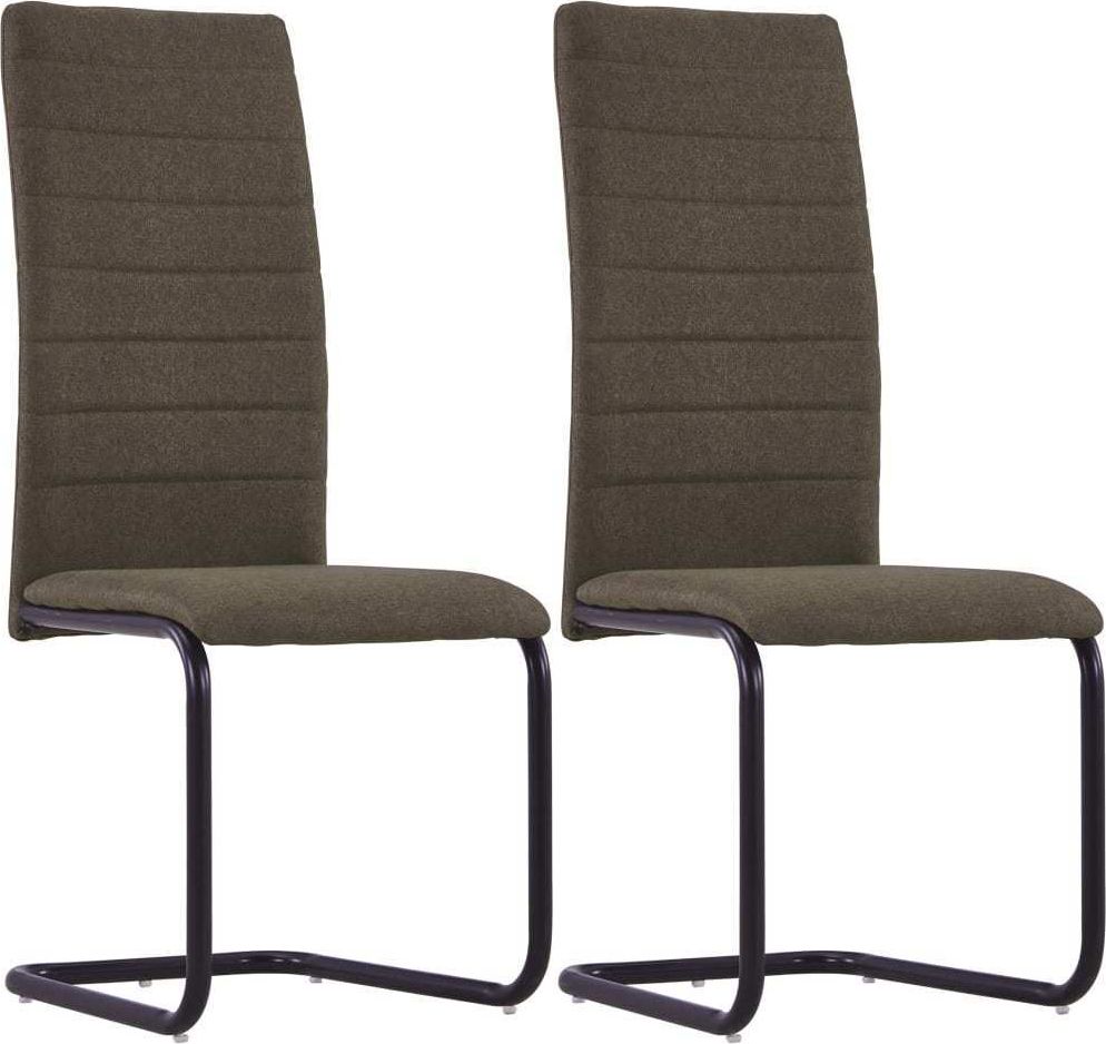 vidaXL Krzesła jadalniane, 2 szt., brązowe, tapicerowane tkaniną