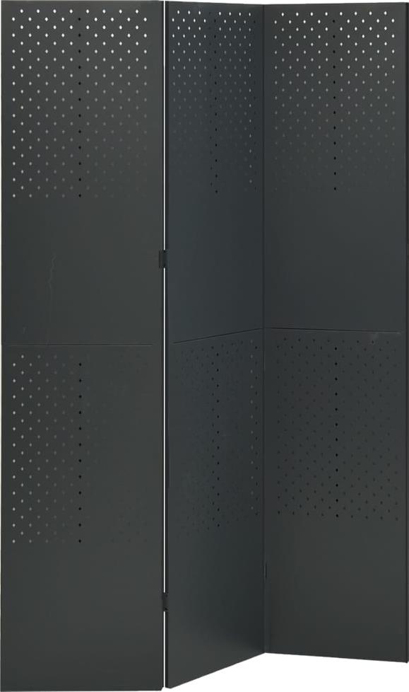 vidaXL Parawan 3-panelowy, antracytowy, 120 x 180 cm, stalowy