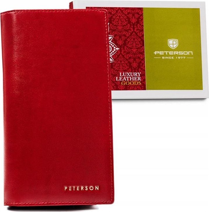 Peterson Duży, skórzany portfel damski na magnes — Peterson