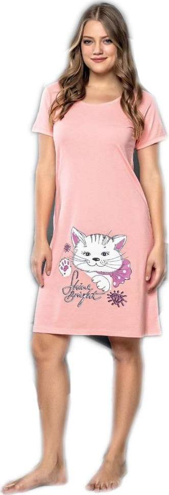 Pantofelek24 Różowa koszula nocna z kotkiem /H2-K55 P3 S194/ M