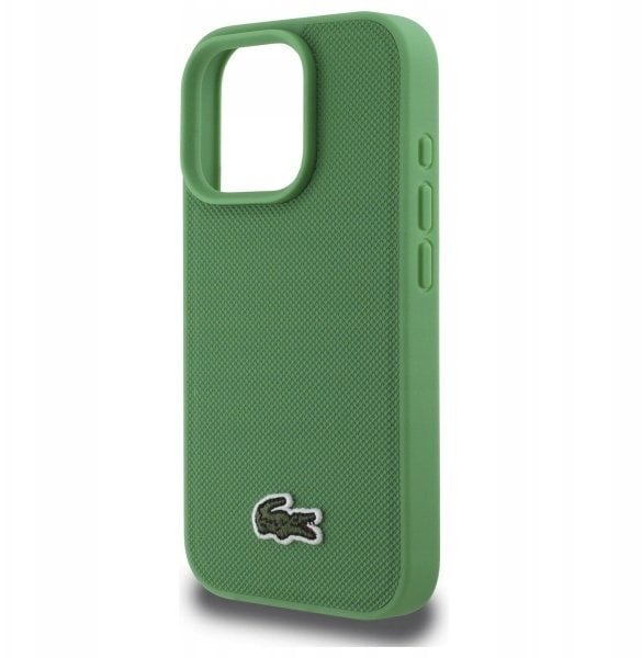 Lacoste Hard Cover Iconic Petit Pique Woven Logo MagSafe Green, for iPhone 16 Pro, LCHMP16LPVCN