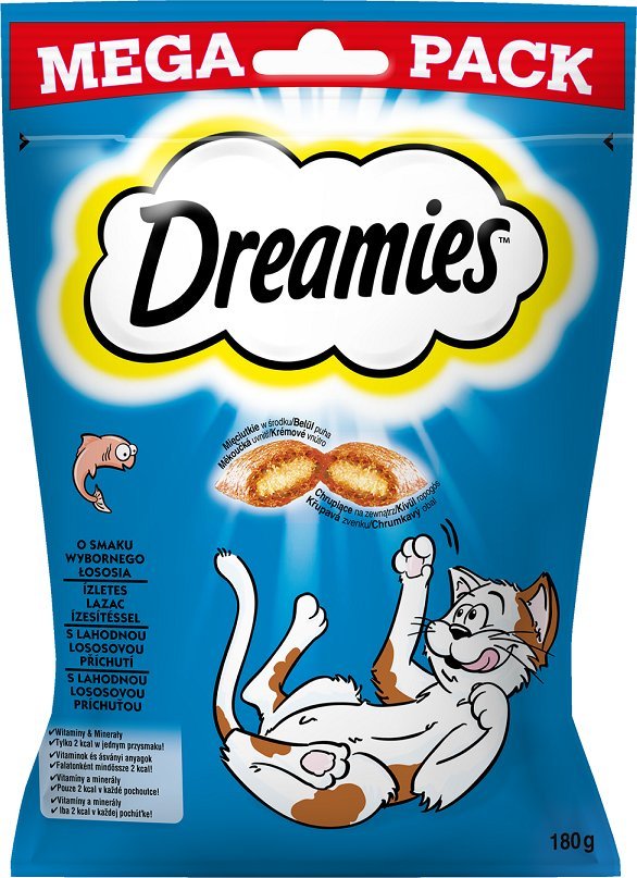 Dreamies DREAMIES 180 g przysmak dla kota, o smaku wybornego łososia