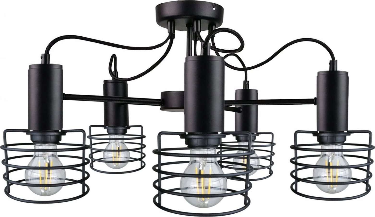 Lampa sufitowa Keter Lighting Lampa sufitowa 5xE27 RUNE BLACK