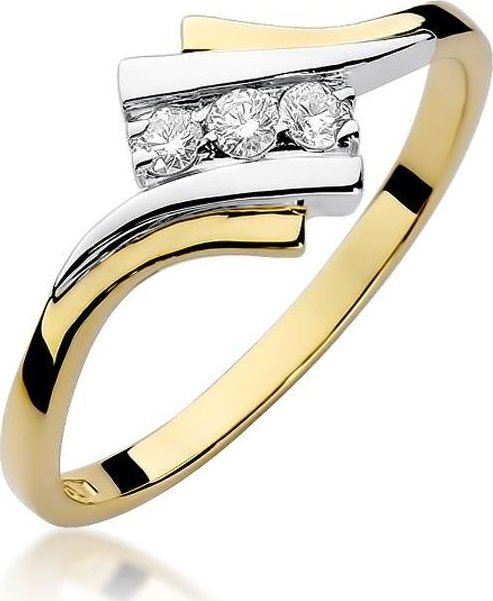 Best Diamonds złoty pierścionek z brylantem 0.09ct 13