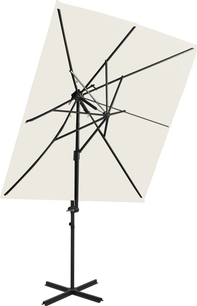 vidaXL Parasol wiszący z podwójną czaszą, piaskowy, 250x250 cm