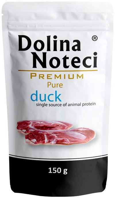 Mokra karma dla psa alergika Dolina Noteci Premium Pure bogata w kaczkę saszetka 150 g