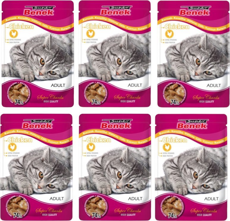 Triton SUPER BENEK Adult Saszetka dla kota z kawałkami kurczaka 24x100g