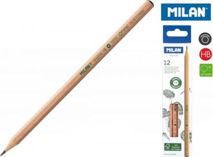 Milan Ołówek sześciokątny Milan HB natural 12 sztuk
